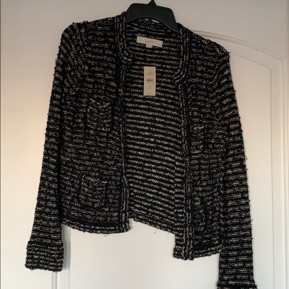 Ann Taylor Loft Black & White Sweater